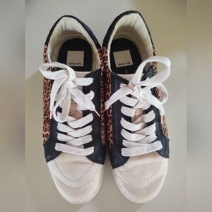 Dolce Vita Leopard Print Sneakers - Black, White, and Brown